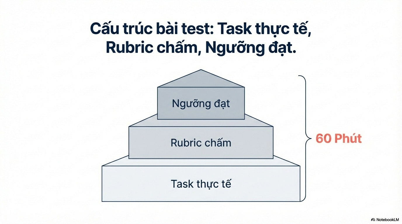 Work-sample thay CV: khung 60 phút đo output thật trong tuyển dụng hiện đại